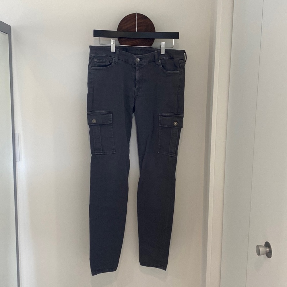 7 for all Mankind grey cargo skinny jeans